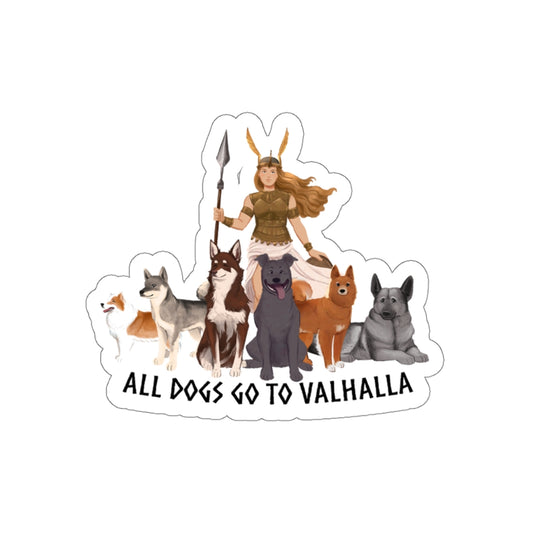 All Dogs Go To Valhalla Sticker