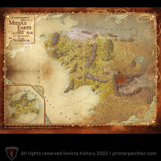 Middle Earth 2nd Age poster / Digital Download / 4200 x 3300 pixels