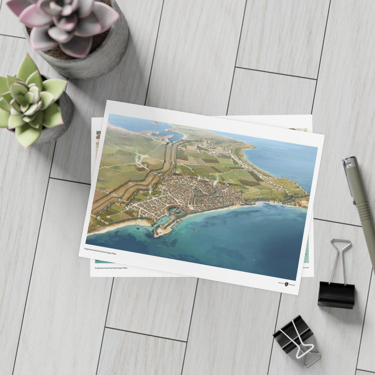 Carthage map and harbour by Rocío Espín Piñar Postcard Bundle (envelopes included) / Invicta® Official
