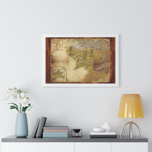 Cartographical depiction of Middle Earth during the Second Age and representing the Island of Numenor