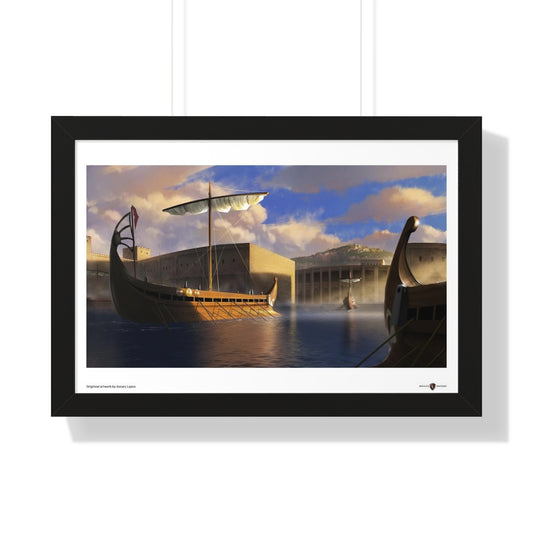 Carthage Harbour Sunset framed 24x16 poster / Invicta® Official Merch